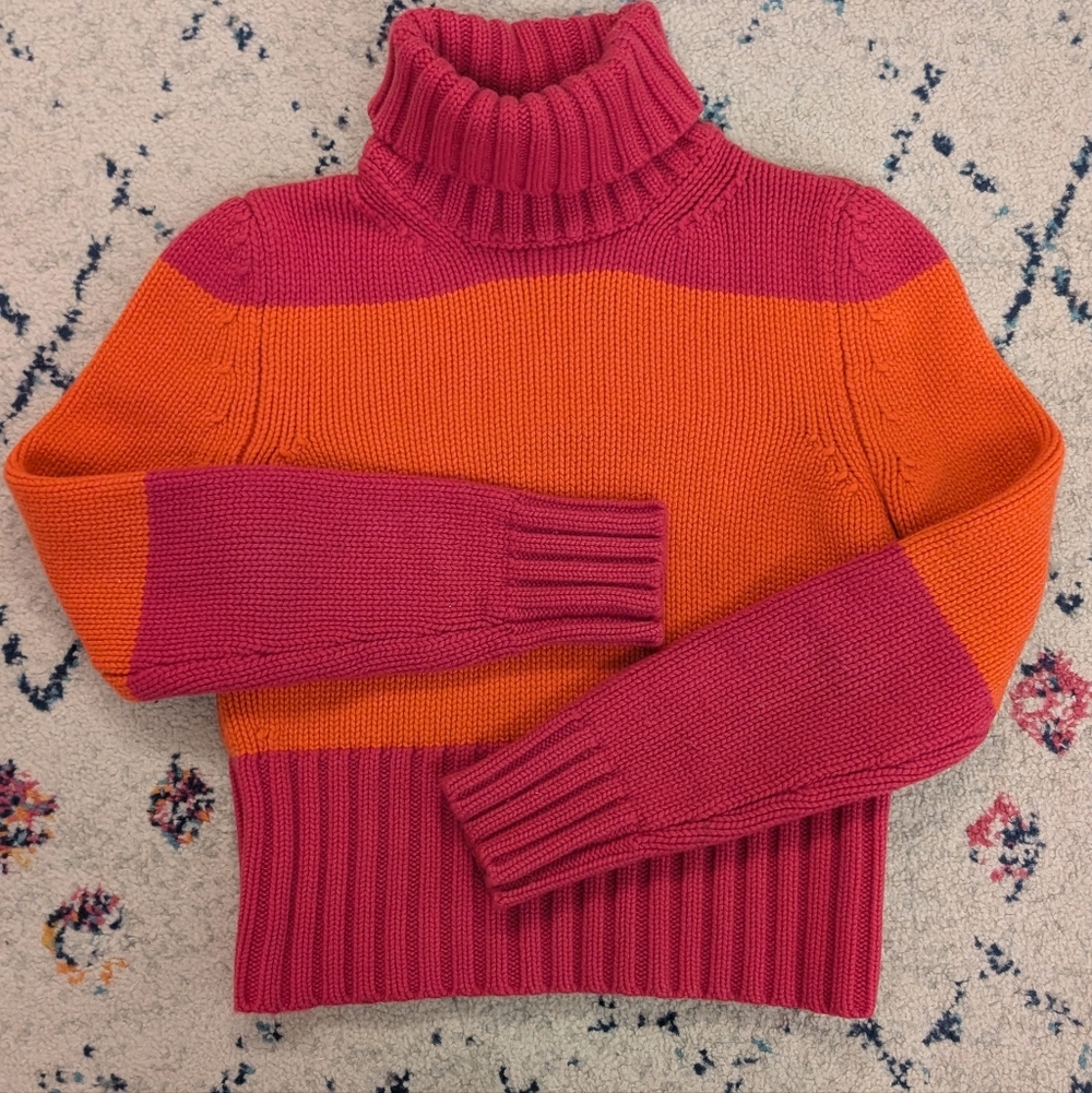 Celine Pink and Orange Turtleneck Sweater
